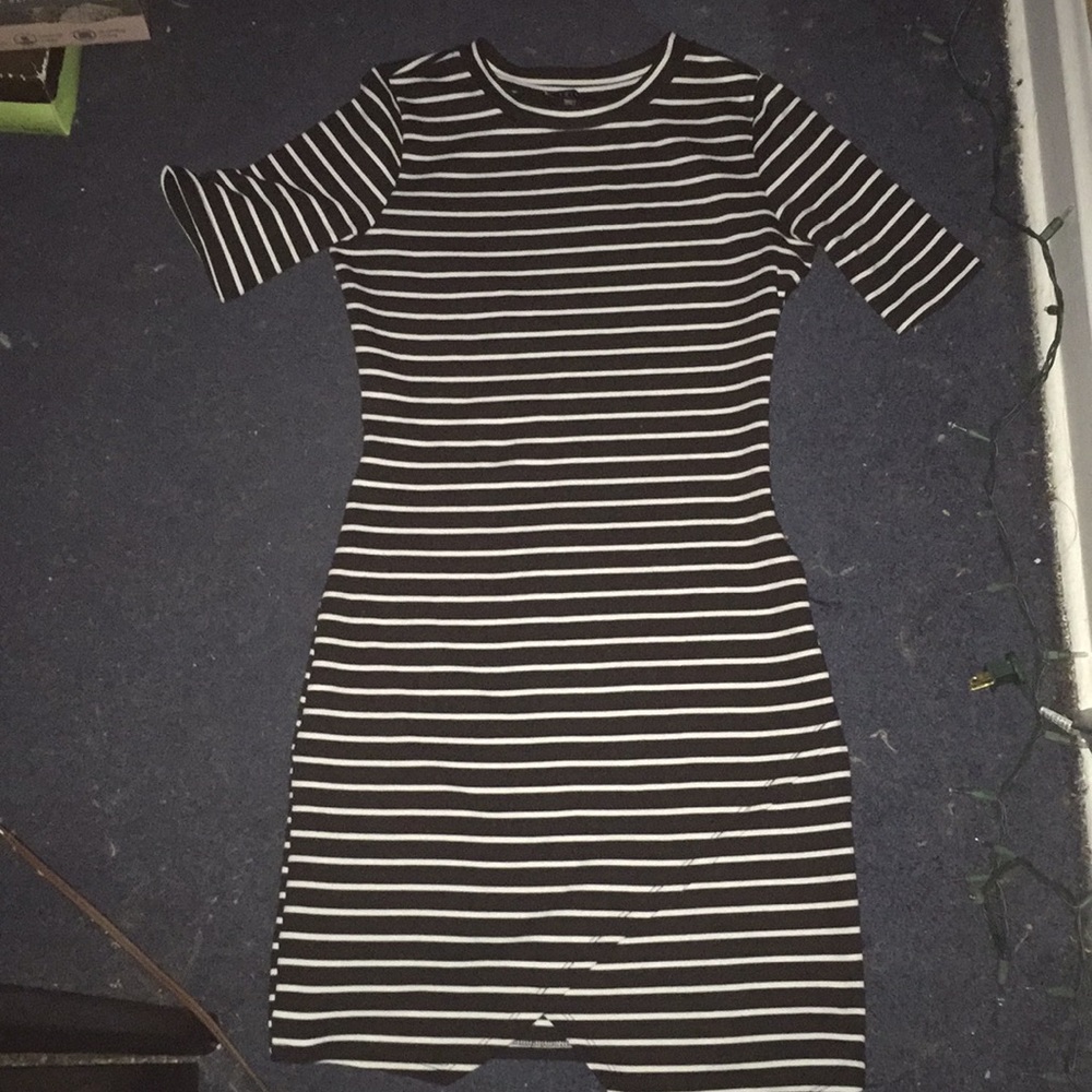 Black and white mini dress